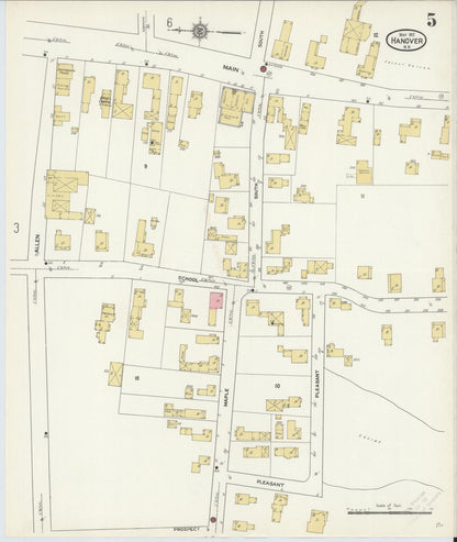 Sanborn Fire Insurance Map from Hanover, Grafton County, New Hampshire (1912), Sheet #0005 - Complete Map Set gallery image, historic Sanborn map, vintage wall art, New Hampshire New Hampshire