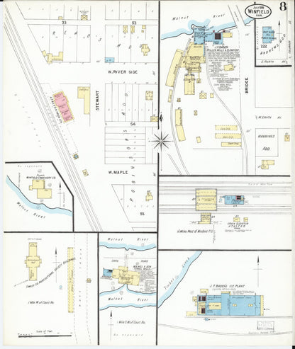 Sanborn Fire Insurance Map from Winfield, Cowley County, Kansas (1899), Sheet #0008 - Complete Map Set gallery image, historic Sanborn map, vintage wall art, Kansas Kansas
