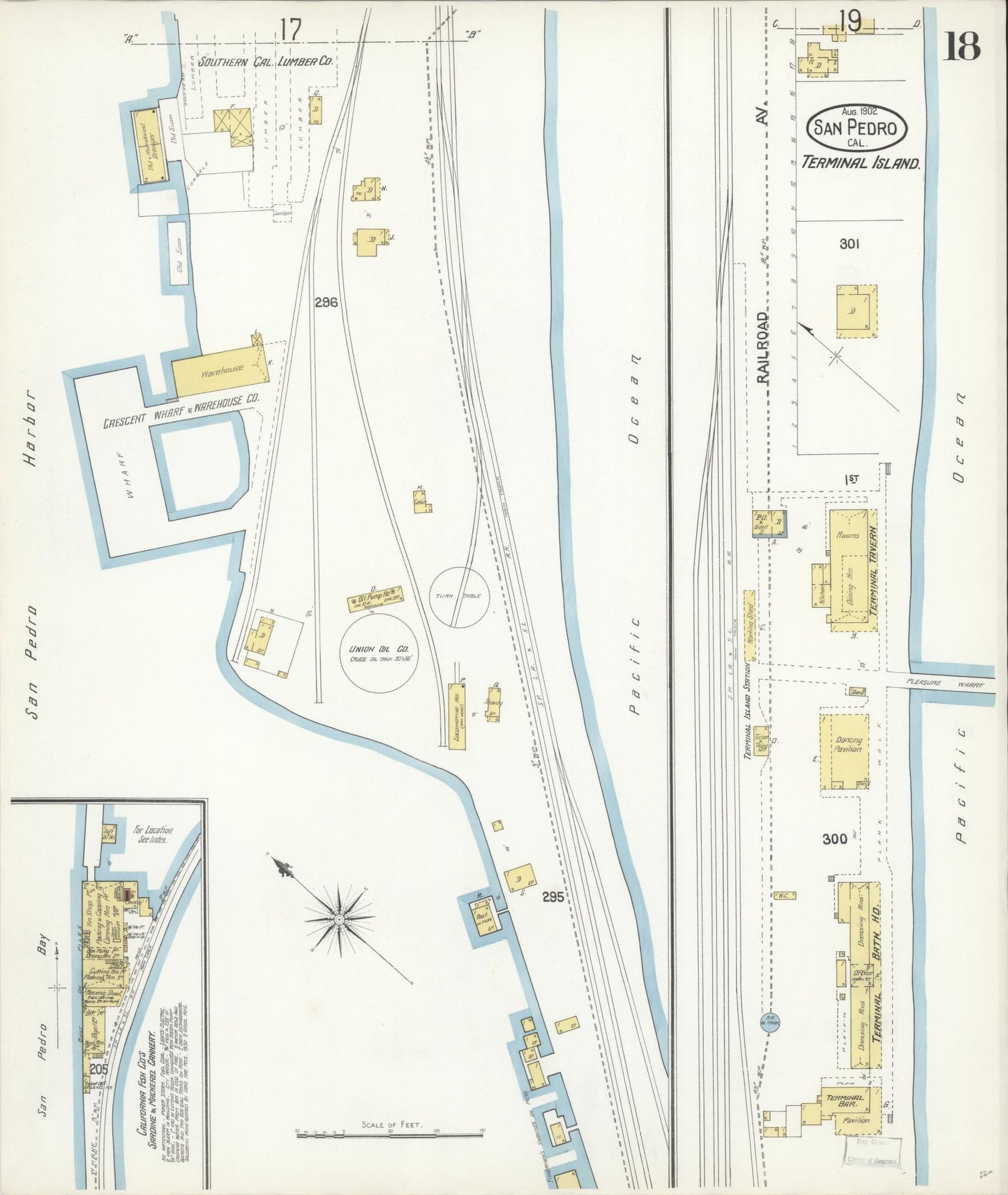 Sanborn Fire Insurance Map from San Pedro, Los Angeles County, California (1902), Sheet #0018 - Complete Map Set gallery image, historic Sanborn map, vintage wall art, California California