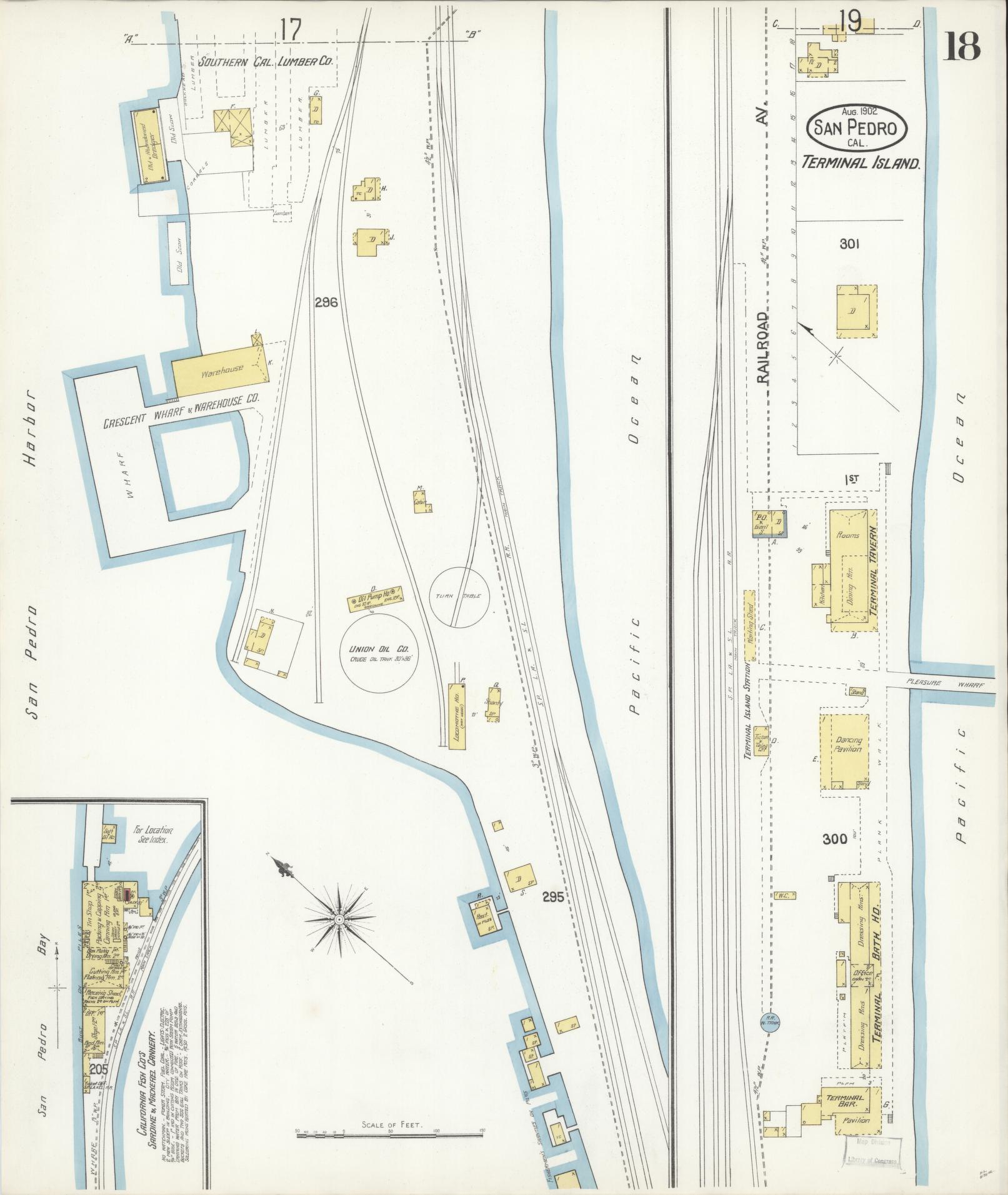 Sanborn Fire Insurance Map from San Pedro, Los Angeles County, California (1902), Sheet #0018 - Complete Map Set gallery image, historic Sanborn map, vintage wall art, California California