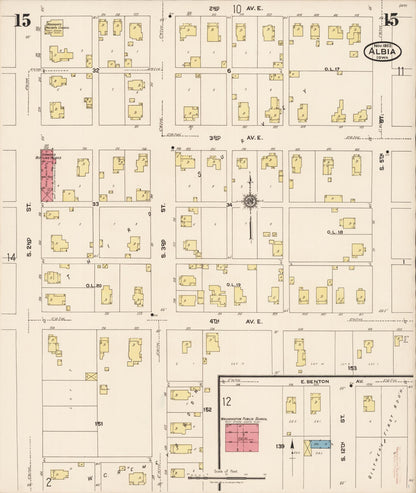 Sanborn Fire Insurance Map from Albia, Monroe County, Iowa (1922), Sheet #0015 - Historic Sanborn Fire Insurance Map Print