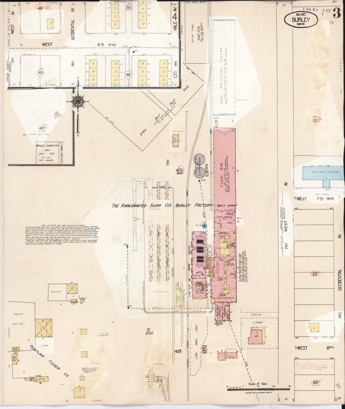 Sanborn Fire Insurance Map from Burley, Cassia County, Idaho (1949), Sheet #0003 - Complete Map Set gallery image, historic Sanborn map, vintage wall art, Idaho Idaho