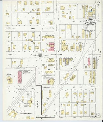 Sanborn Fire Insurance Map from Lake Odessa, Ionia County, Michigan (1910), Sheet #0002 - Complete Map Set gallery image, historic Sanborn map, vintage wall art, Michigan Michigan