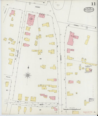 Sanborn Fire Insurance Map from Westfield, Hampden County, Massachusetts (1895), Sheet #0011 - Complete Map Set gallery image, historic Sanborn map, vintage wall art, Massachusetts Massachusetts