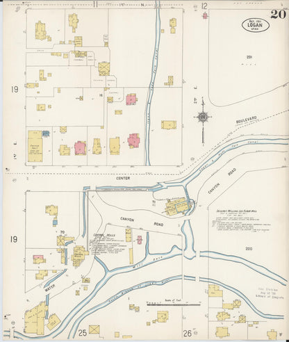 Sanborn Fire Insurance Map from Logan, Cache County, Utah (1911), Sheet #0020 - Complete Map Set gallery image, historic Sanborn map, vintage wall art, Utah Utah