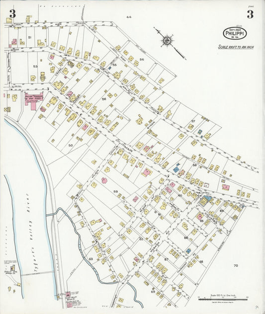 Sanborn Fire Insurance Map from Philippi, Barbour County, West Virginia (1923), Sheet #0003 - Historic Sanborn Fire Insurance Map Print, vintage old map wall art, antique decor, genealogy gift, West Virginia West Virginia map