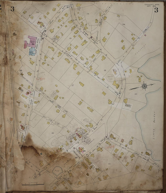 Sanborn Fire Insurance Map from Cohasset, Norfolk County, Massachusetts (1963), Sheet #0003 - Historic Sanborn Fire Insurance Map Print, vintage old map wall art, antique decor, genealogy gift, Massachusetts Massachusetts map