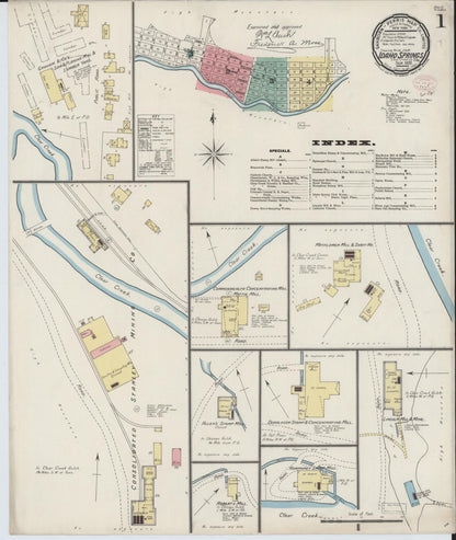Sanborn Fire Insurance Map from Idaho Springs, Clear Creek County, Colorado (1895), Sheet #0001 - Complete Map Set gallery image, historic Sanborn map, vintage wall art, Colorado Colorado