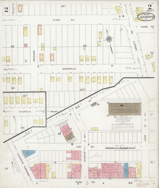 Sanborn Fire Insurance Map from Lackawanna, Erie County, New York (1927), Sheet #0002 - Historic Sanborn Fire Insurance Map Print, vintage old map wall art, antique decor, genealogy gift, New York New York map