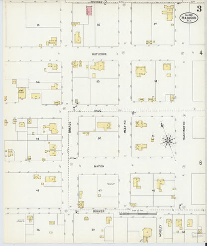 Sanborn Fire Insurance Map from Madison, Madison County, Florida (1903), Sheet #0003 - Complete Map Set gallery image, historic Sanborn map, vintage wall art, Florida Florida