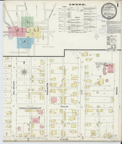 Sanborn Fire Insurance Map from Millersburg, Holmes County, Ohio (1898), Sheet #0001 - Historic Sanborn Fire Insurance Map Print, vintage old map wall art, antique decor, genealogy gift, Ohio Ohio map