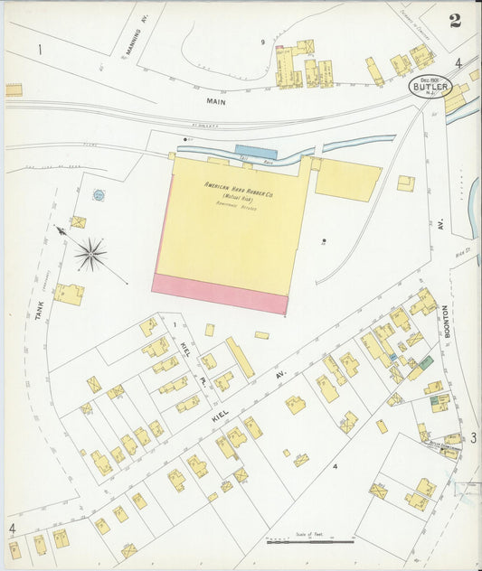 Sanborn Fire Insurance Map from Butler, Morris County, New Jersey (1901), Sheet #0002 - Historic Sanborn Fire Insurance Map Print, vintage old map wall art, antique decor, genealogy gift, New Jersey New Jersey map
