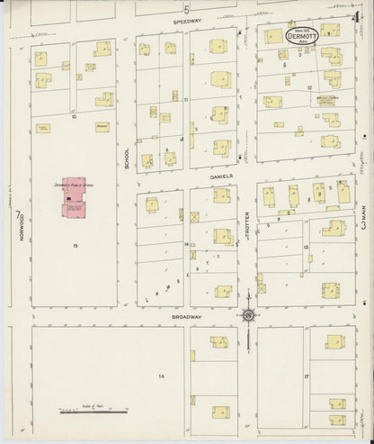 Sanborn Fire Insurance Map from Dermott, Chicot County, Arkansas (1915), Sheet #0004 - Complete Map Set gallery image, historic Sanborn map, vintage wall art, Arkansas Arkansas
