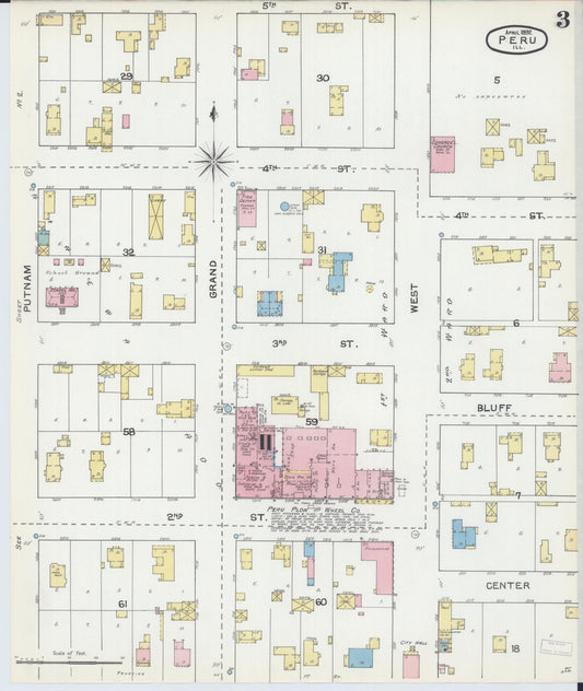 Sanborn Fire Insurance Map from Peru, La Salle County, Illinois (1892), Sheet #0003 - Historic Sanborn Fire Insurance Map Print, vintage old map wall art, antique decor, genealogy gift, Illinois Illinois map