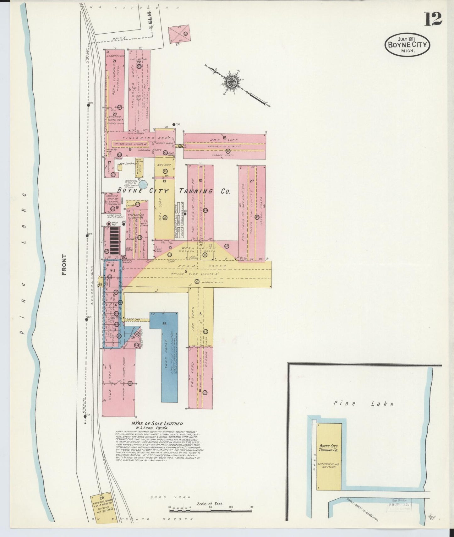 Sanborn Fire Insurance Map from Boyne City, Charlevoix County, Michigan (1911), Sheet #0012 - Complete Map Set gallery image, historic Sanborn map, vintage wall art, Michigan Michigan