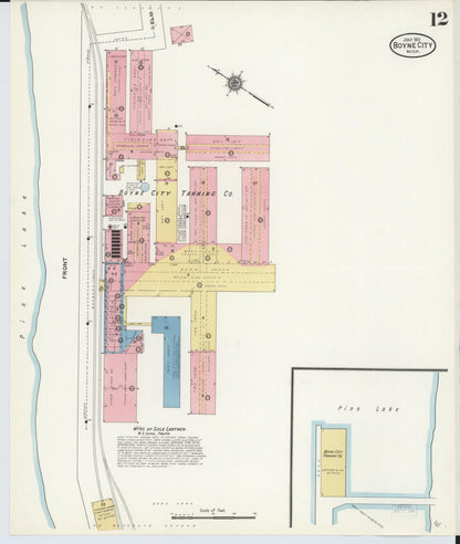 Sanborn Fire Insurance Map from Boyne City, Charlevoix County, Michigan (1911), Sheet #0012 - Complete Map Set gallery image, historic Sanborn map, vintage wall art, Michigan Michigan