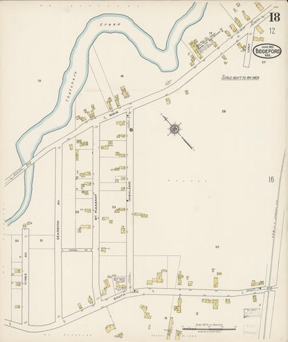 Sanborn Fire Insurance Map from Biddeford, York County, Maine (1922), Sheet #0018 - Complete Map Set gallery image, historic Sanborn map, vintage wall art, Maine Maine