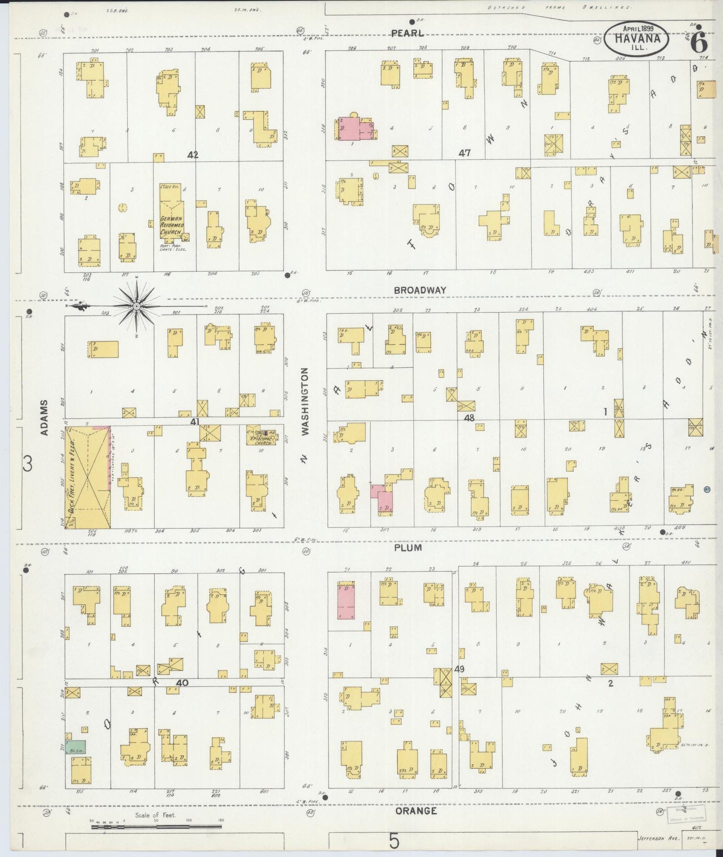 Sanborn Fire Insurance Map from Havana, Mason County, Illinois (1899), Sheet #0006 - Complete Map Set gallery image, historic Sanborn map, vintage wall art, Illinois Illinois