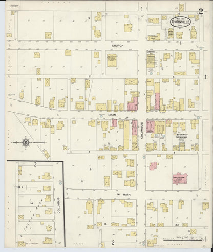 Sanborn Fire Insurance Map from Thornville, Perry County, Ohio (1913), Sheet #0002 - Complete Map Set gallery image, historic Sanborn map, vintage wall art, Ohio Ohio
