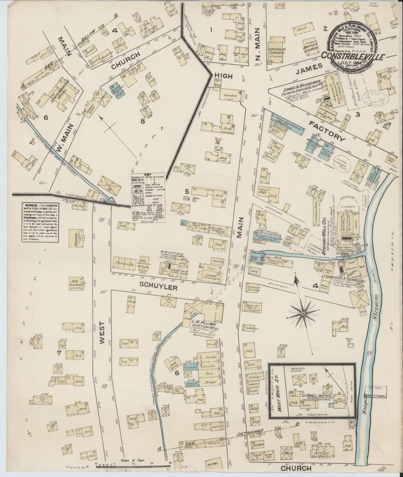 Sanborn Fire Insurance Map from Constableville, Lewis County, New York. (1884) – Historic Sanborn Fire Insurance Map Print