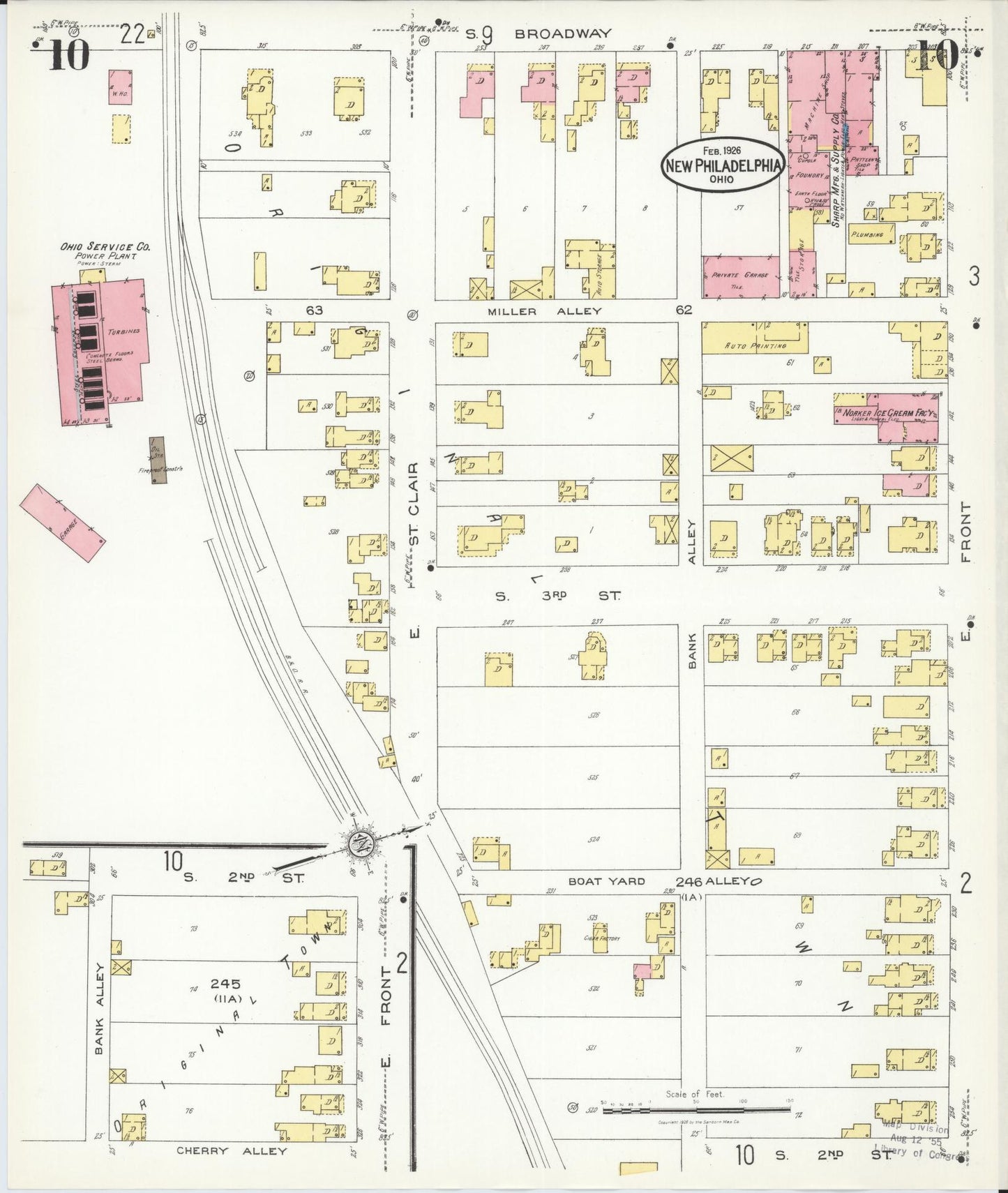 Sanborn Fire Insurance Map from New Philadelphia, Tuscarawas County, Ohio (1926), Sheet #0010 - Complete Map Set gallery image, historic Sanborn map, vintage wall art, Ohio Ohio