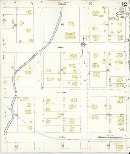 Sanborn Fire Insurance Map from Hamilton, Ravalli County, Montana (1944), Sheet #0012 - Complete Map Set gallery image, historic Sanborn map, vintage wall art, Montana Montana