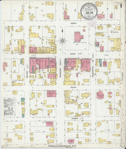 Sanborn Fire Insurance Map from Salem, Marion County, Illinois (1902), Sheet #0001 - Complete Map Set gallery image, historic Sanborn map, vintage wall art, Illinois Illinois