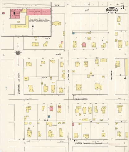 Sanborn Fire Insurance Map from Marengo, Iowa County, Iowa (1922), Sheet #0003 - Historic Sanborn Fire Insurance Map Print