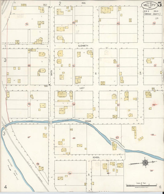 Sanborn Fire Insurance Map from Mill City, Linn And Marion Counties, Oregon (1931), Sheet #0005 - Historic Sanborn Fire Insurance Map Print, vintage old map wall art, antique decor, genealogy gift, Oregon Oregon map