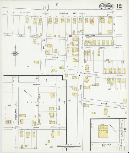 Sanborn Fire Insurance Map from Johnsonburg, Elk County, Pennsylvania (1919), Sheet #0012 - Complete Map Set gallery image, historic Sanborn map, vintage wall art, Pennsylvania Pennsylvania