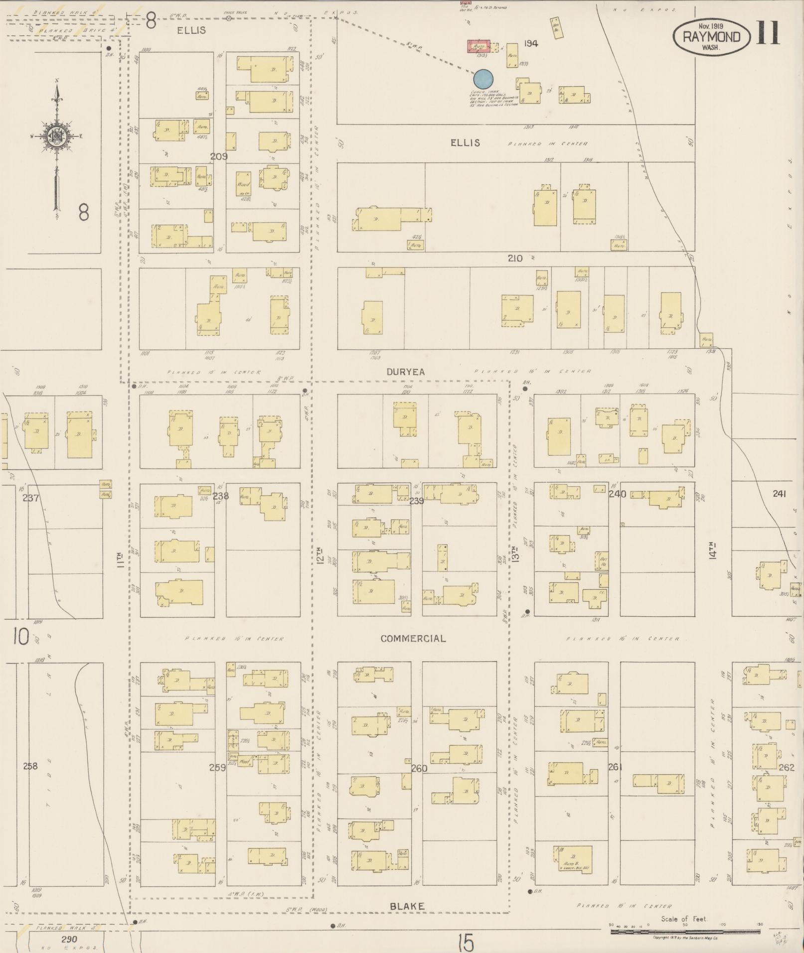 Sanborn Fire Insurance Map from Raymond, Pacific County, Washington (1919), Sheet #0011 - Complete Map Set gallery image, historic Sanborn map, vintage wall art, Washington Washington