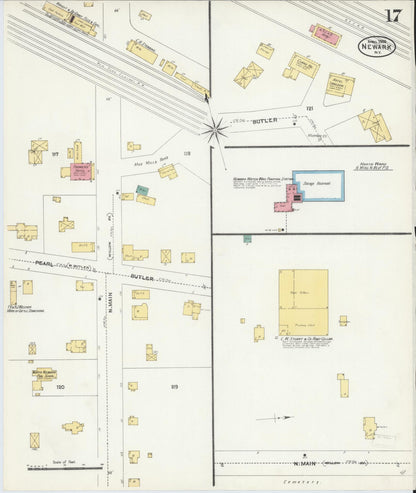 Sanborn Fire Insurance Map from Newark, Wayne County, New York (1906), Sheet #0017 - Complete Map Set gallery image, historic Sanborn map, vintage wall art, New York New York