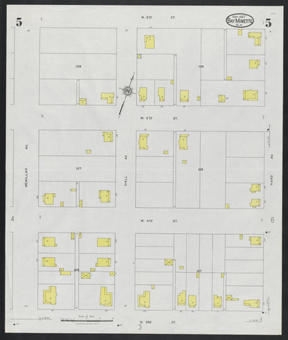 Sanborn Fire Insurance Map from Bay Minette, Baldwin County, Alabama (1927), Sheet #0005 - Complete Map Set gallery image, historic Sanborn map, vintage wall art, Alabama Alabama