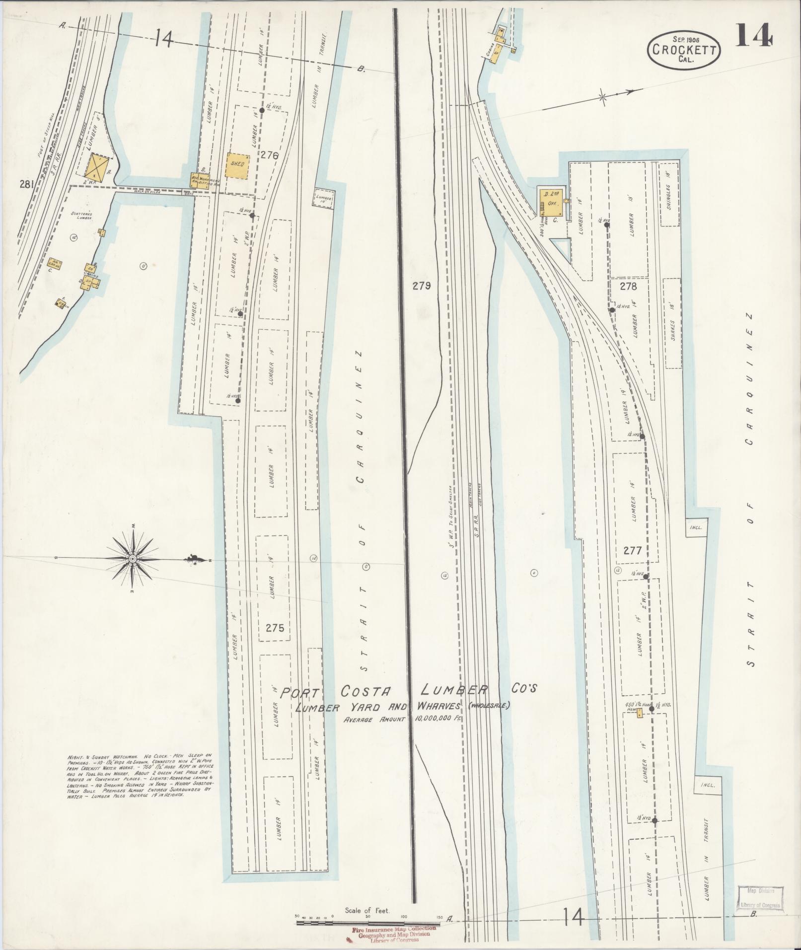 Sanborn Fire Insurance Map from Crockett, Contra Costa County, California (1906), Sheet #0014 - Complete Map Set gallery image, historic Sanborn map, vintage wall art, California California