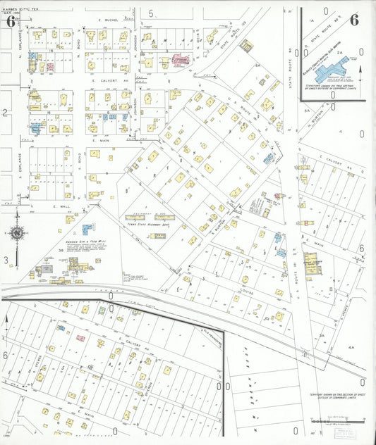 Sanborn Fire Insurance Map from Karnes City, Karnes County, Texas (1951), Sheet #0006 - Historic Sanborn Fire Insurance Map Print, vintage old map wall art, antique decor, genealogy gift, Texas Texas map