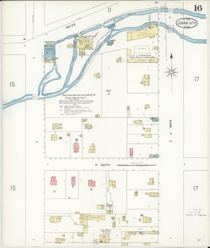 Sanborn Fire Insurance Map from Logan, Cache County, Utah (1900), Sheet #0016 - Complete Map Set gallery image, historic Sanborn map, vintage wall art, Utah Utah