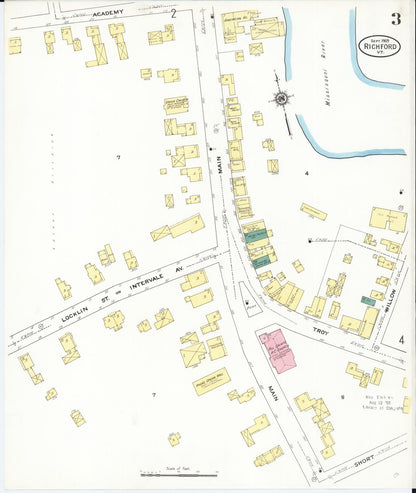Sanborn Fire Insurance Map from Richford, Franklin County, Vermont (1909), Sheet #0003 - Complete Map Set gallery image, historic Sanborn map, vintage wall art, Vermont Vermont