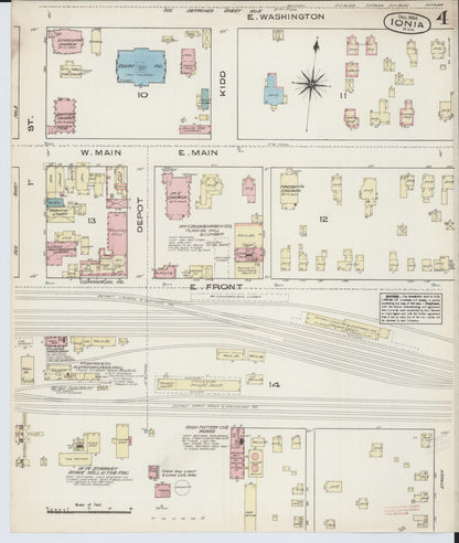 Sanborn Fire Insurance Map from Ionia, Ionia County, Michigan (1884), Sheet #0004 - Complete Map Set gallery image, historic Sanborn map, vintage wall art, Michigan Michigan