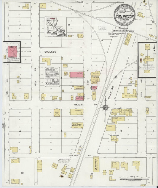 Sanborn Fire Insurance Map from Collinston, Morehouse Parish, Louisiana. (1921) – Historic Sanborn Fire Insurance Map Print