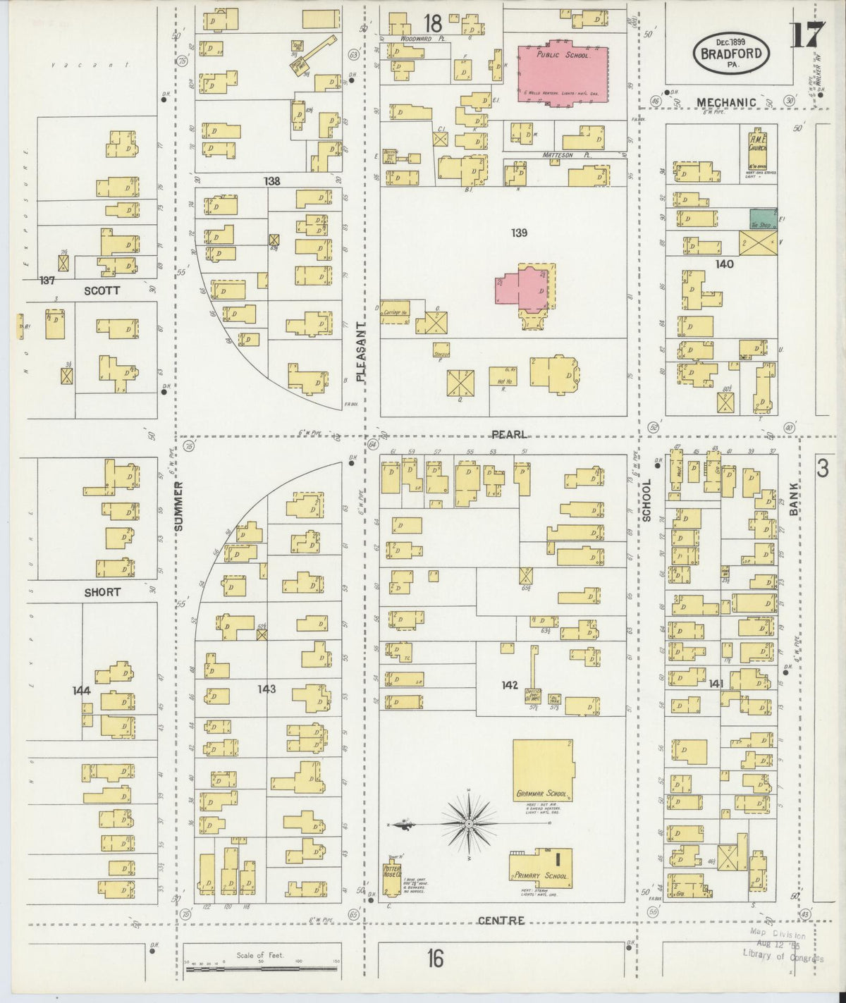 Sanborn Fire Insurance Map from Bradford, McKean County, Pennsylvania (1899), Sheet #0017 - Complete Map Set gallery image, historic Sanborn map, vintage wall art, Pennsylvania Pennsylvania