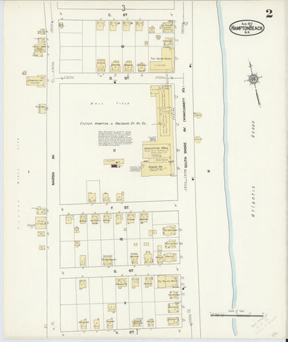 Sanborn Fire Insurance Map from Hampton Beach, Rockingham County, New Hampshire (1912), Sheet #0002 - Complete Map Set gallery image, historic Sanborn map, vintage wall art, New Hampshire New Hampshire