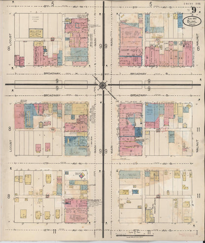 Sanborn Fire Insurance Map from Buhl, Twin Falls County, Idaho (1940), Sheet #0009 - Complete Map Set gallery image, historic Sanborn map, vintage wall art, Falls Idaho