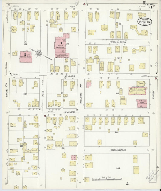 Sanborn Fire Insurance Map from Berlin, Coos County, New Hampshire (1914), Sheet #0007 - Historic Sanborn Fire Insurance Map Print, vintage old map wall art, antique decor, genealogy gift, New Hampshire New Hampshire map