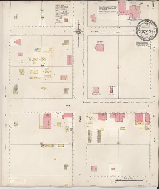Sanborn Fire Insurance Map from Castle Dale, Emery County, Utah (1931), Sheet #0001 - Historic Sanborn Fire Insurance Map Print, vintage old map wall art, antique decor, genealogy gift, Utah Utah map
