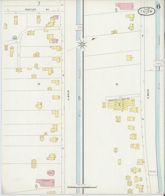 Sanborn Fire Insurance Map from Ilion, Herkimer County, New York (1897), Sheet #0006 - Historic Sanborn Fire Insurance Map Print, vintage old map wall art, antique decor, genealogy gift, New York New York map
