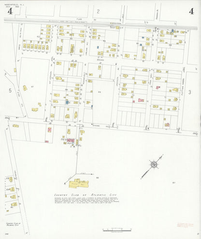 Sanborn Fire Insurance Map from Northfield, Atlantic County, New Jersey (1933), Sheet #0004 - Historic Sanborn Fire Insurance Map Print, vintage old map wall art, antique decor, genealogy gift, New Jersey New Jersey map