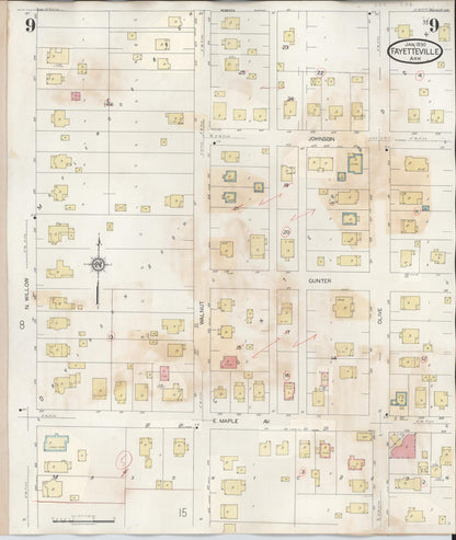 Sanborn Fire Insurance Map from Fayetteville, Washington County, Arkansas (1948), Sheet #0009 - Complete Map Set gallery image, historic Sanborn map, vintage wall art, Arkansas Arkansas