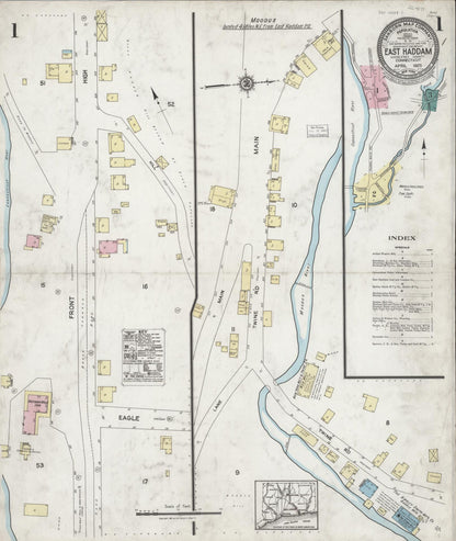 Sanborn Fire Insurance Map from East Haddam, Middlesex County, Connecticut (1925), Sheet #0001 - Complete Map Set gallery image, historic Sanborn map, vintage wall art, Connecticut Connecticut
