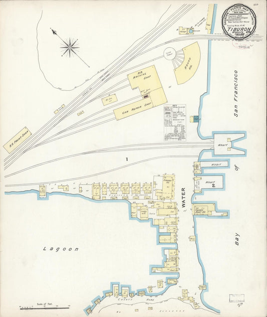 Sanborn Fire Insurance Map from Tiburon, Marin County, California. (1891) – Historic Sanborn Fire Insurance Map Print