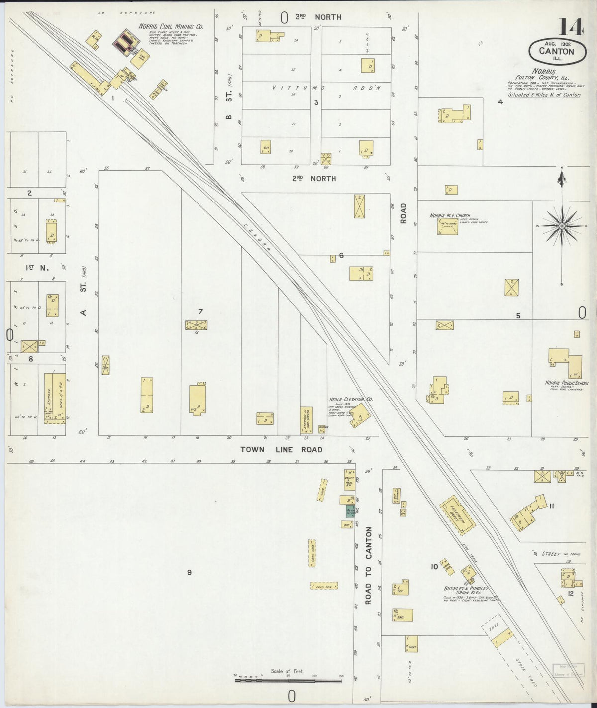 Sanborn Fire Insurance Map from Canton, Fulton County, Illinois (1902), Sheet #0014 - Complete Map Set gallery image, historic Sanborn map, vintage wall art, Illinois Illinois